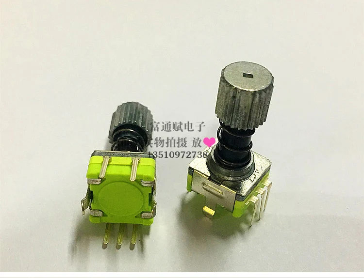 Две штуки ротарного энкодера LJV с кнопочным переключателем на пружинной фиксации, импульс EC11 30 бит, 15 мм и 12 мм стебли потенциометра.