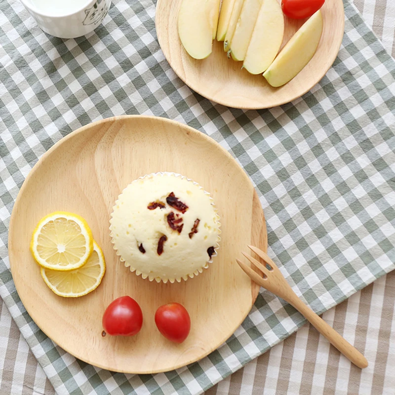 Набор круглых деревянных тарелок большой маленький набор из 2 для фруктов