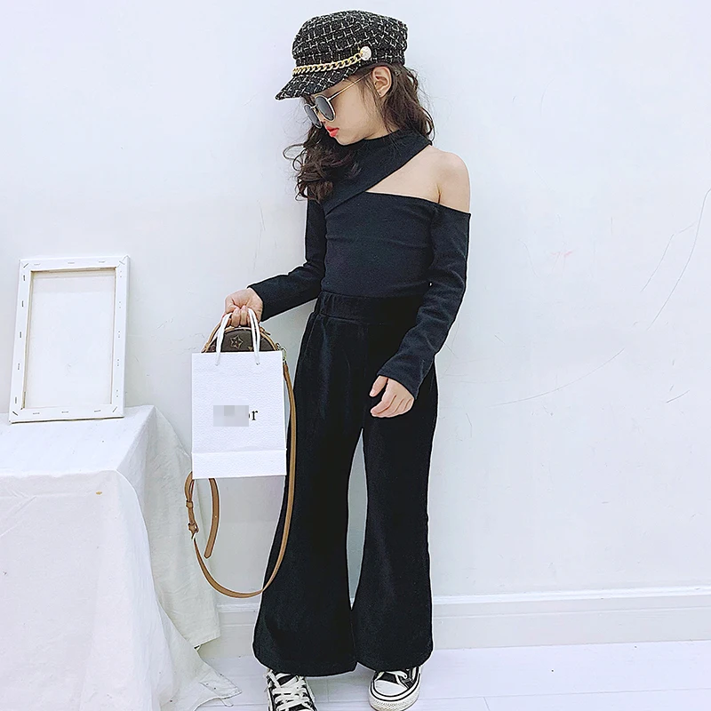 Футболка для девочек на весну осень Детская футболка модные детские топы уличная