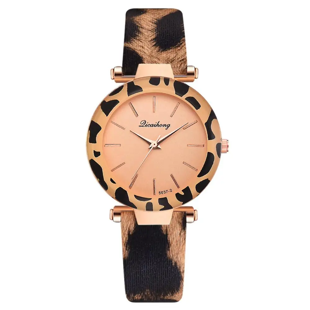 Beige Новые Модные леопардовые женские часы женские повседневные кожаные кварцевые часы женские часы Relogio Feminino Montre Femme женские часы - Цвет: Beige