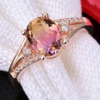 fashion women rings rose gold filled with natural stones engagement wedding rings for girlfriend christmas gift