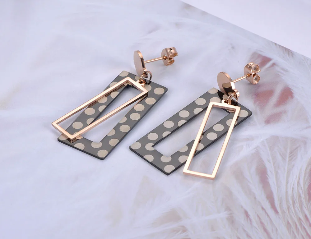 ZooMango богемные двухслойные серьги гвоздики из нержавеющей стали геометрические