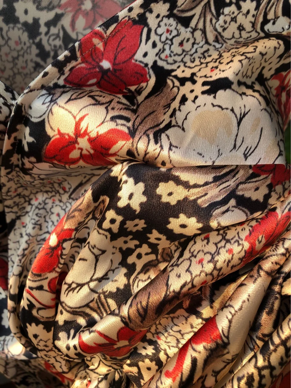 ElfStyle вискоза цветочный принт Глубокий V образный вырез винтажный стиль