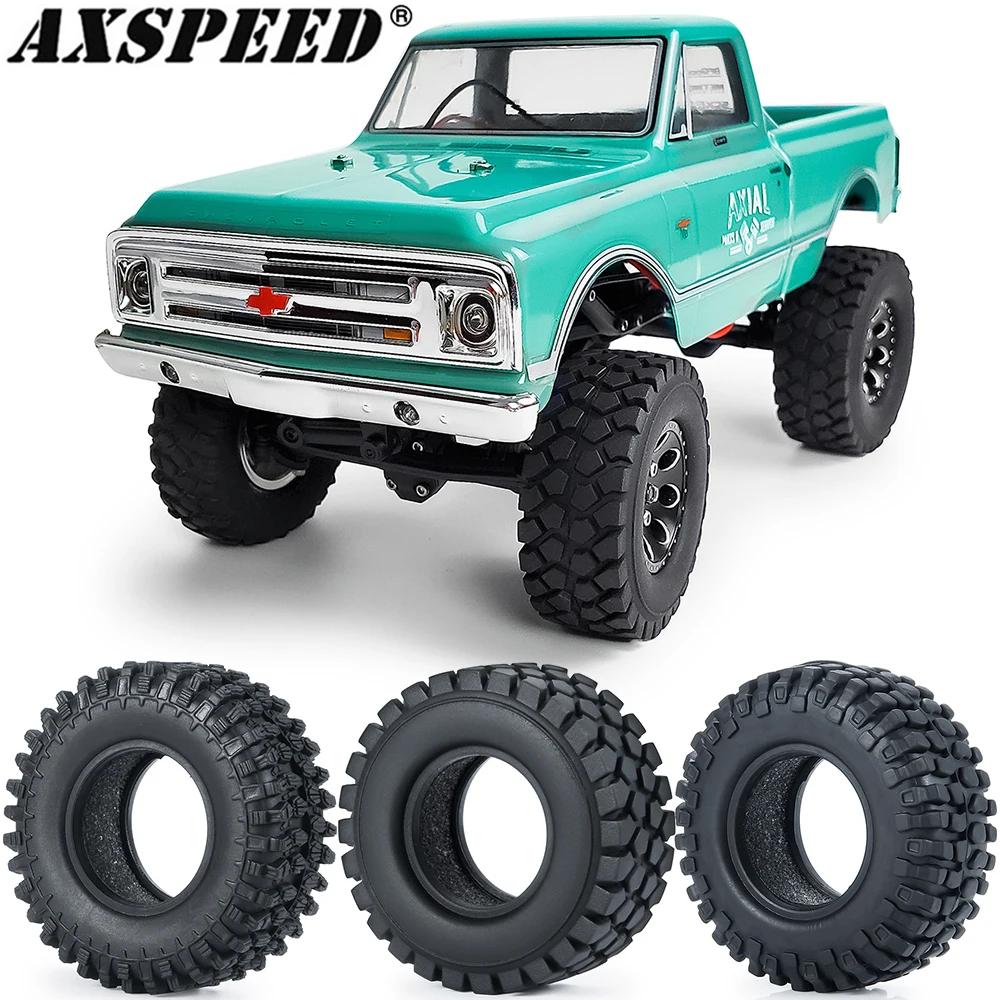 

AXSPEED 4PCS 1.0" Soft Rubber Tyres 50/54mm Width for 1/24 Axial SCX24 90081 AXI00001 AXI00002 RC Crawler Car Wheel Tires