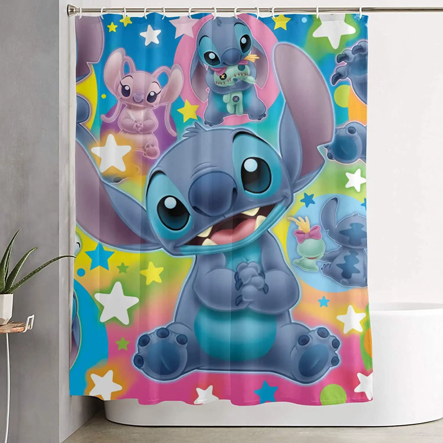 Занавеска для душа с милыми аниме стежками занавеска усиленными петлями