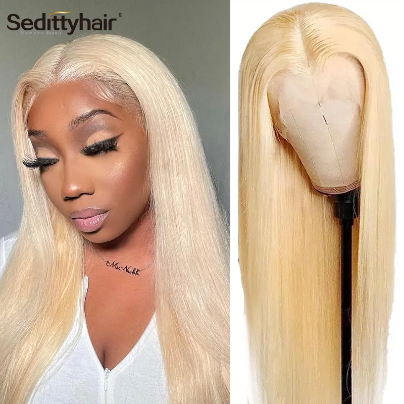 Pre Plucked Glueless Honey Blonde Straight Wig Blonde Lace Front Wig for Women 613 30 Inch Frontal  Human Hair Wigs