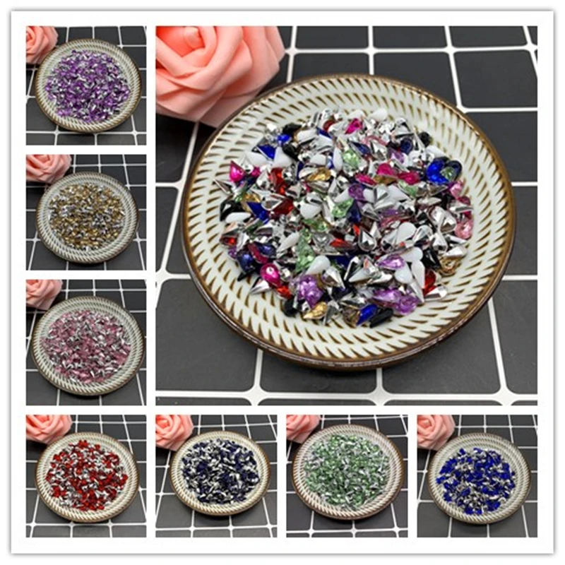 Новинка 100 шт. 8x5 мм Модные Разноцветные Акриловые непористые бусины в форме капли