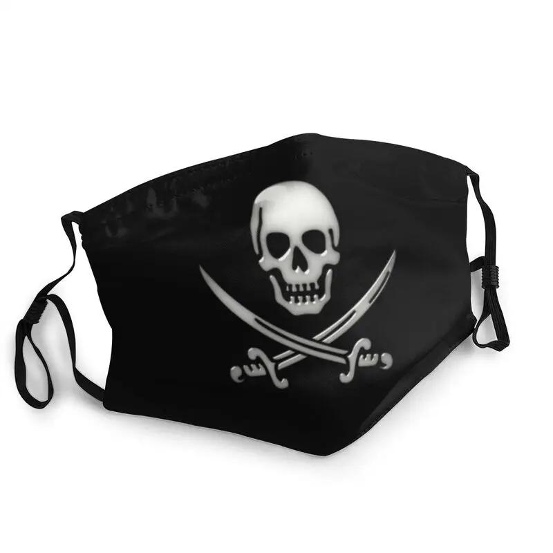 

Jolly Roger Pirate Flag Symbol Fashion Mouth Face Mask Washable Pirates Carribean Mask Dustproof Protection Respirator Muffle