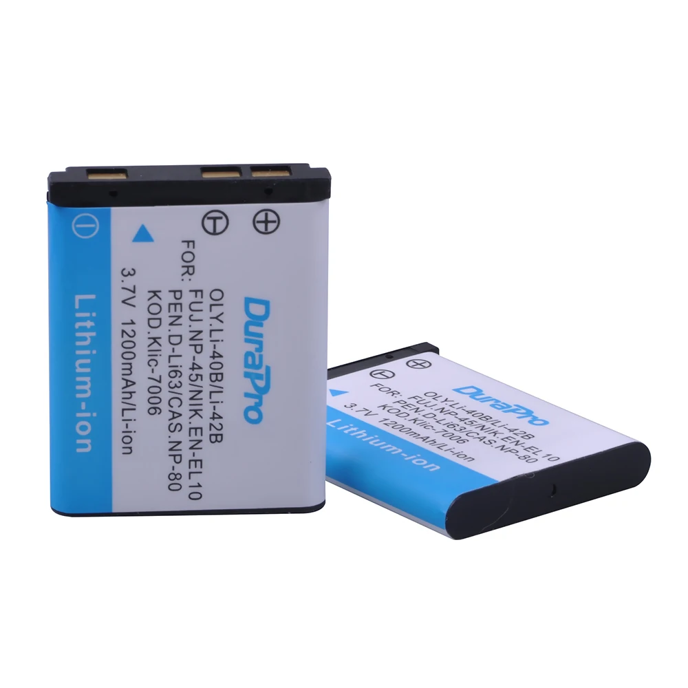 

Li-40B 1200mAh Li-40B/42B Battery for Olympus Li-42B NP-45 EN-EL10 D-Li63 D-Li108 NP-80 CNP80 KLIC-7006 Batteries