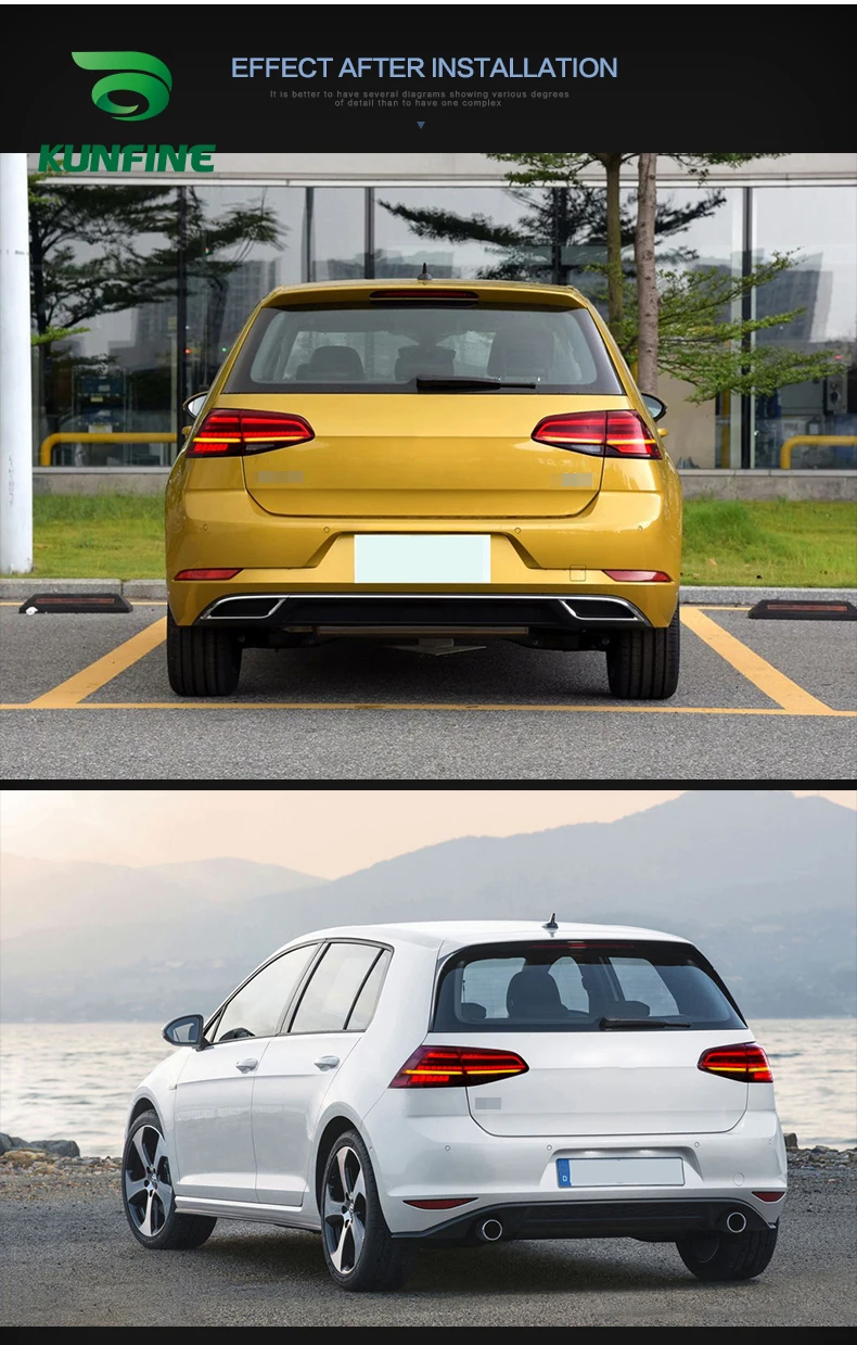 Автомобильный задний светильник в сборе для Volkswagen Golf 7 2016 вверх тормозной с