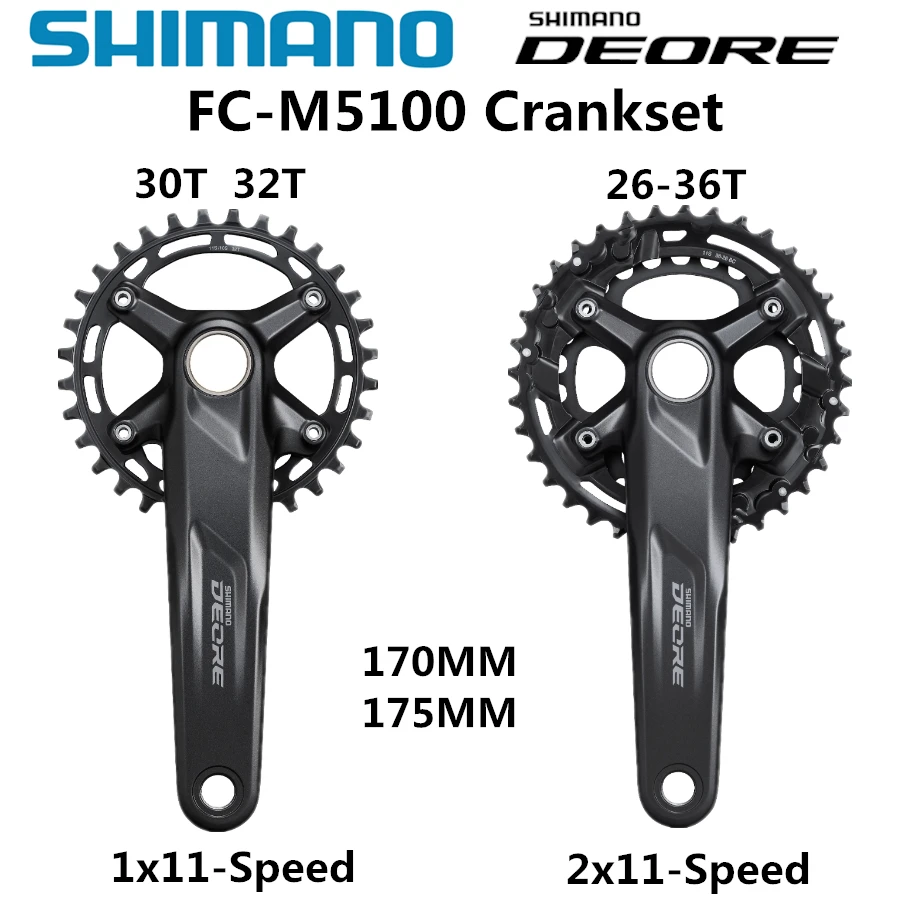Комплект микросхем SHIMANO DEORE FC M5100 1x11 Speed 2x11 26 36T 30T 32T 170 мм 175 мм|shimano deore|shimano deore cranksetslx
