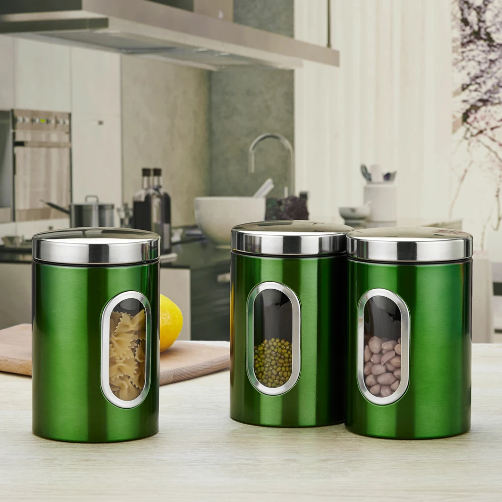 Банки для чая из нержавеющей стали 3 шт. банки хранения кофе и сахара кухонный