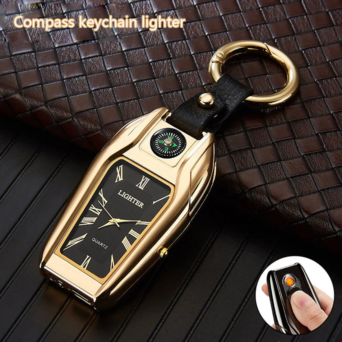 

Watch Watch Style Metal Open Flame Lighter Creative Men's Sports Open Flame Watch Lighter USB Adjustable Fmale Encendedor
