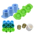 Силиконовая форма для бетона с 3 отверстиями, форма для кактуса, цветочного горшка, форма для керамической глины, литья под давлением, форма для бетона, принадлежности, аксессуары