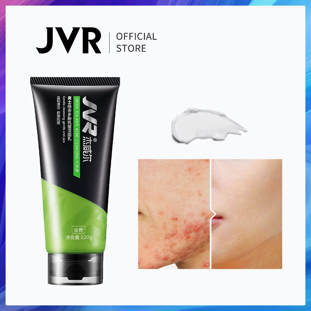 

JVR Facial Foam Cleanser For Face Skin Clean Limpiador Facial Beauty Products Foaming Face Cleanser Green Tea Face Wash For Men