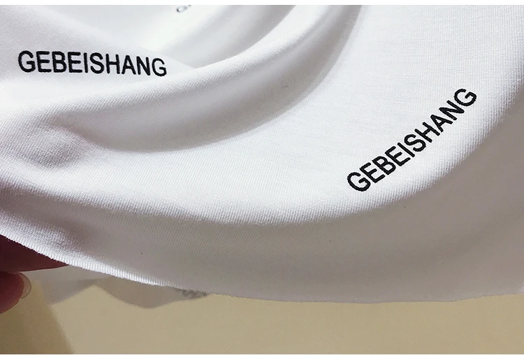 gkfnmt Women's Tshirt Letter Printing Long Sleeve Tops Basic Turtleneck T Shirts Autumn Winter Tee Shirt Femme White clothes