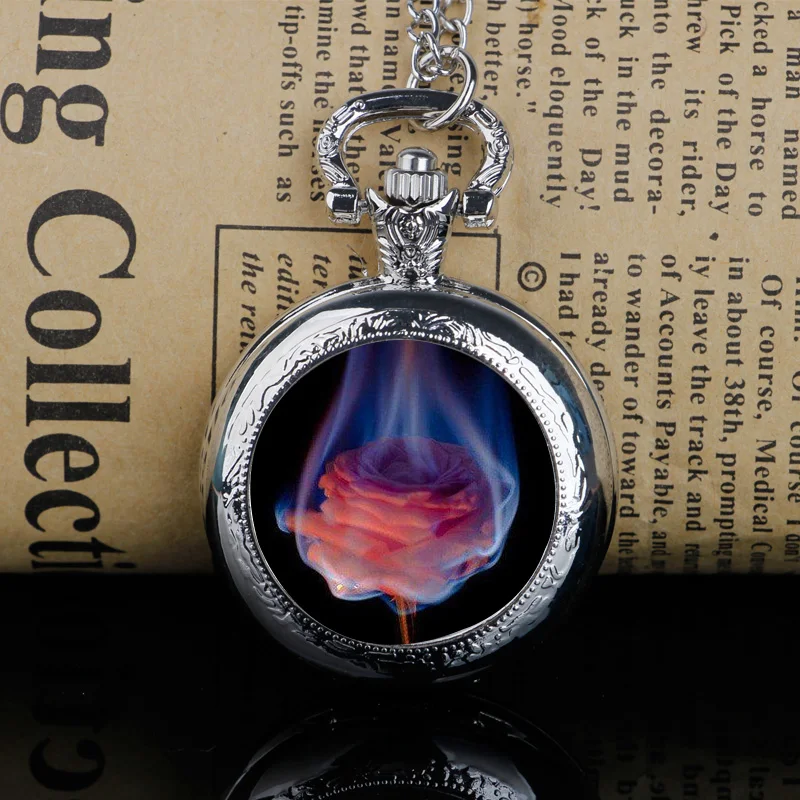 Лидирующий бренд старинные бронзовые кварцевые карманные часы Мода огненный