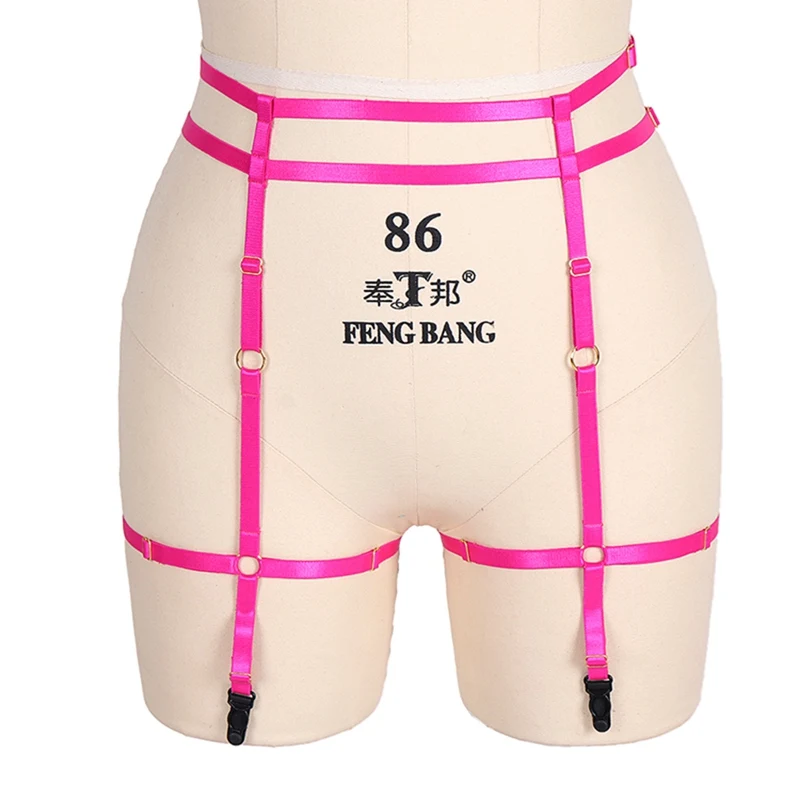 Женский пояс ремень-подвязка сетка для тела красная роза Чулки с подтяжками