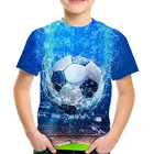 _ 2021 летняя детская модная 3D футболка для мальчиков и девочек, крутая синяя вода, Футбольная птица, Забавный принт, детские футболки