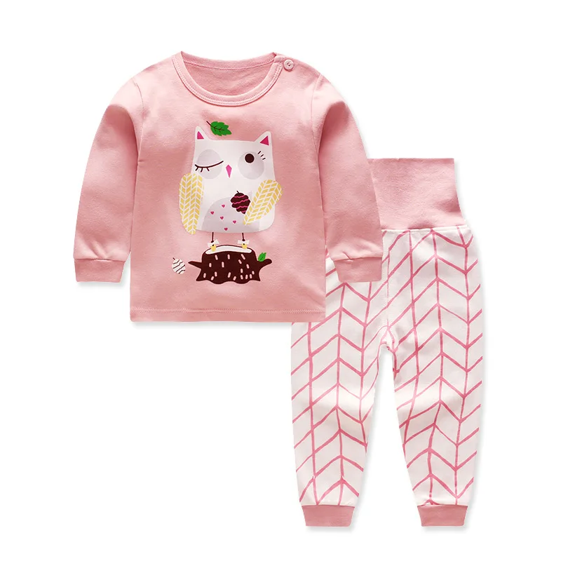 Комплект одежды с героями мультфильмов для маленьких мальчиков, весенне-Осенняя детская одежда футболка и штаны для девочек спортивный костюм детские хлопковые топы, футболки и брюки, комплект