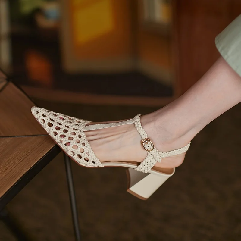 

ZVQ Woman summer New Style Sandals Genuine Leather hollow Good Qualtiy Leisure Shoes Concise ventilation Comfortable