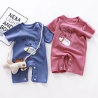 Комбинезон детский, для девочек и мальчиков, хлопок, короткий рукав, 2021