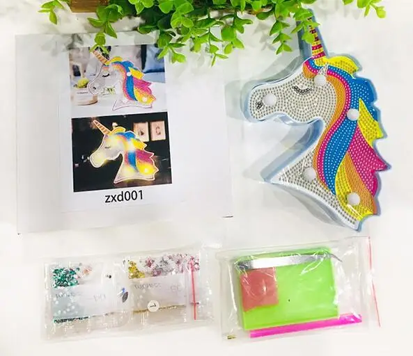 

Diamond Painting LED Lamp Light 5D Diamond Embroidery DIY Rhinestones Unicorn Night Lamp Christmas gift