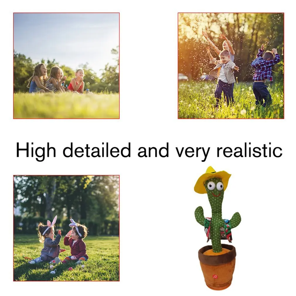 Dancing Cactus Electron Plush Toy Soft Plush Doll Babies Cactus That Can Sing And Dance Voice Interactive Bled Stark Toy For Kid