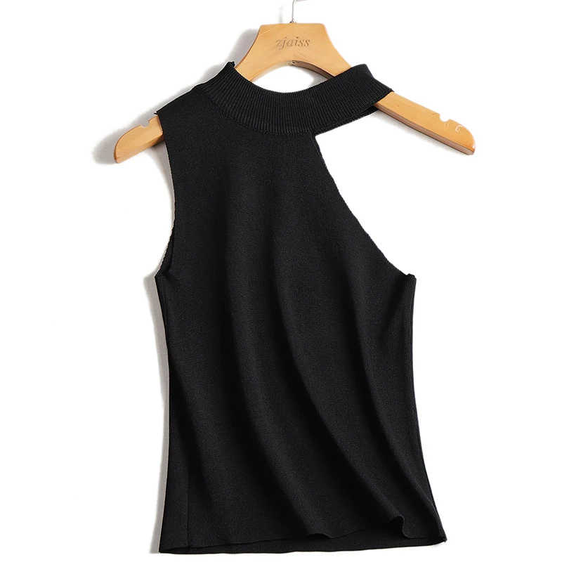 2021 сексуальный вязаный укороченный топ с круглым вырезом Женская рубашка