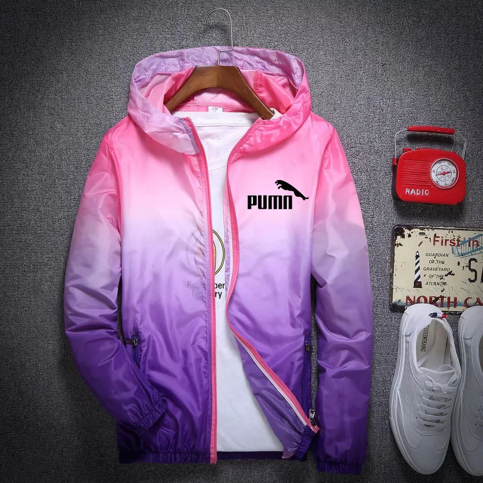 

Men Brand Jacket Womens Zipper Spring Summer Sun protection Female Casual Hooded Jackets Outwear Slim Fit High Quality Dust coat