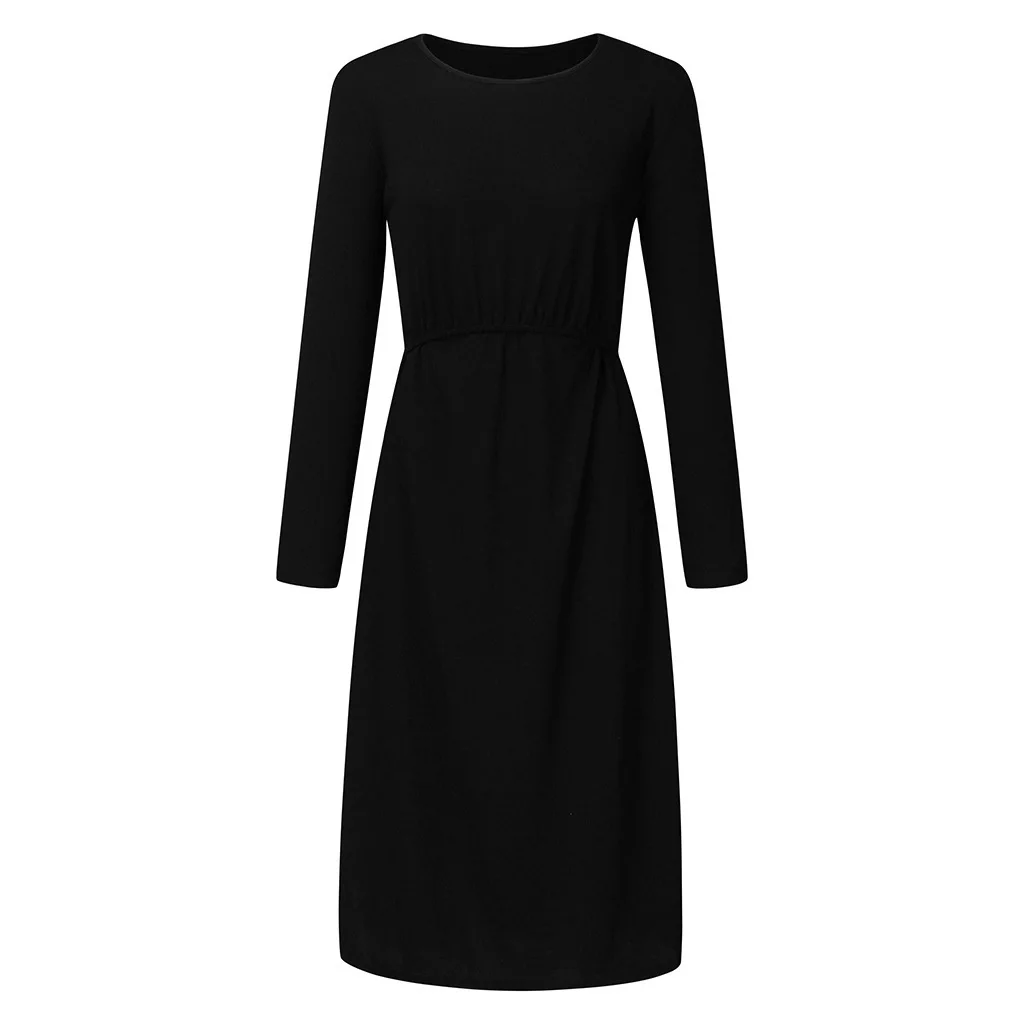 

PatPat 2021 New ArrivalElegant Solid Long-sleeve Nursing Dress