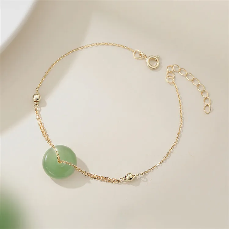 

Ramos 2020 New Fashion Round Stone Chain Bracelet For Women Gift Gold Color Hand Jewelry