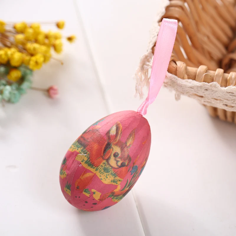 6 шт. украшения пасхальные яйца сделай сам Декор поделки висячие окрашенные цвет