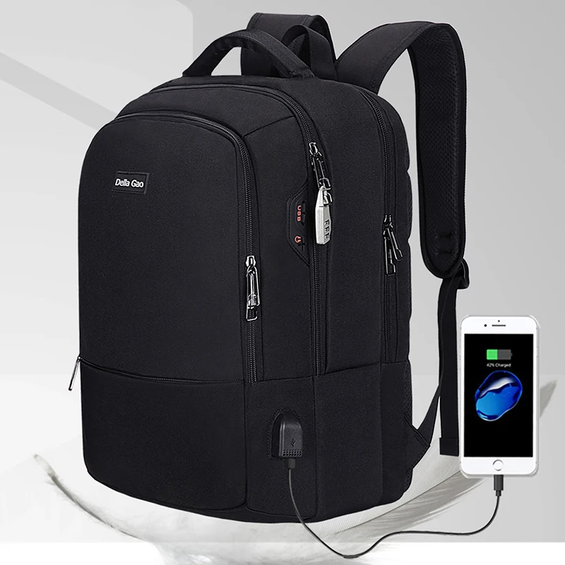 

Men's Reflective Strip Multifunctional Anti-theft 15.6 Inch Laptop Backpack USB Notebook Travel Bag Rucksack School Bag For Male