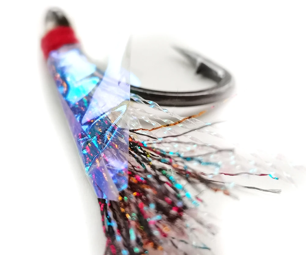 5 шт./лот одиночный крючок для джиггинга рыболовные крючки с рефракцией из перьев