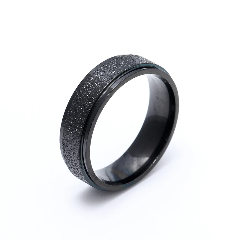 

MOREDEAR 6mm Black Color Titanium Steel Ring For Men and Women