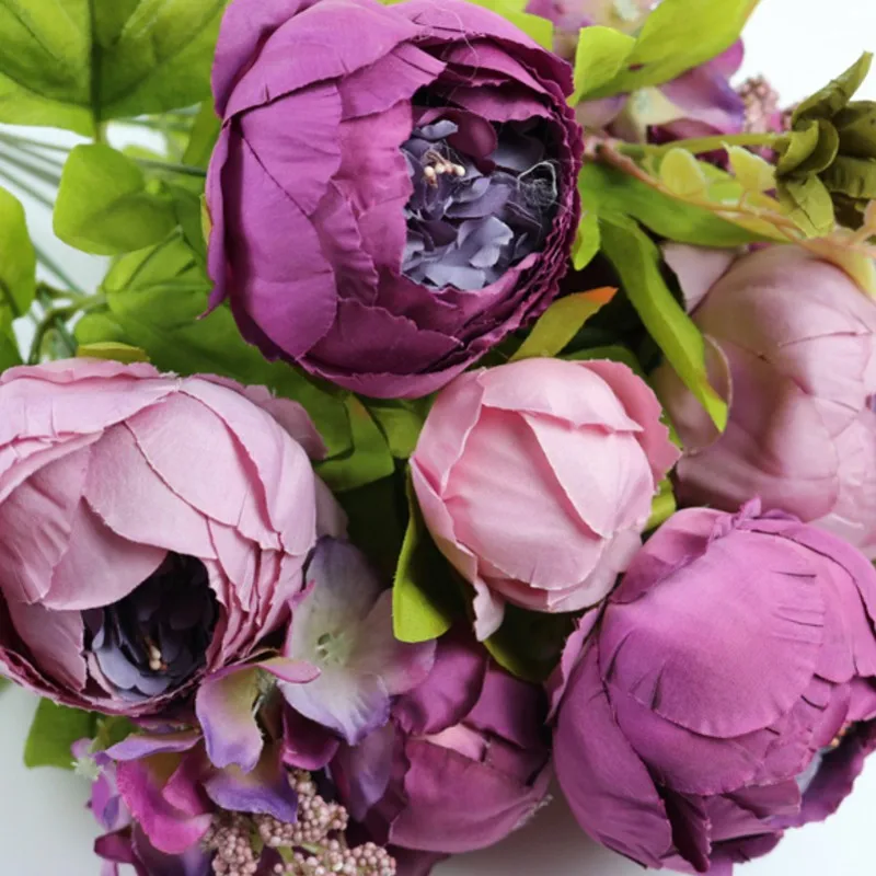 Имитация пиона букет искусственных цветов для дома украшение свадебного стола