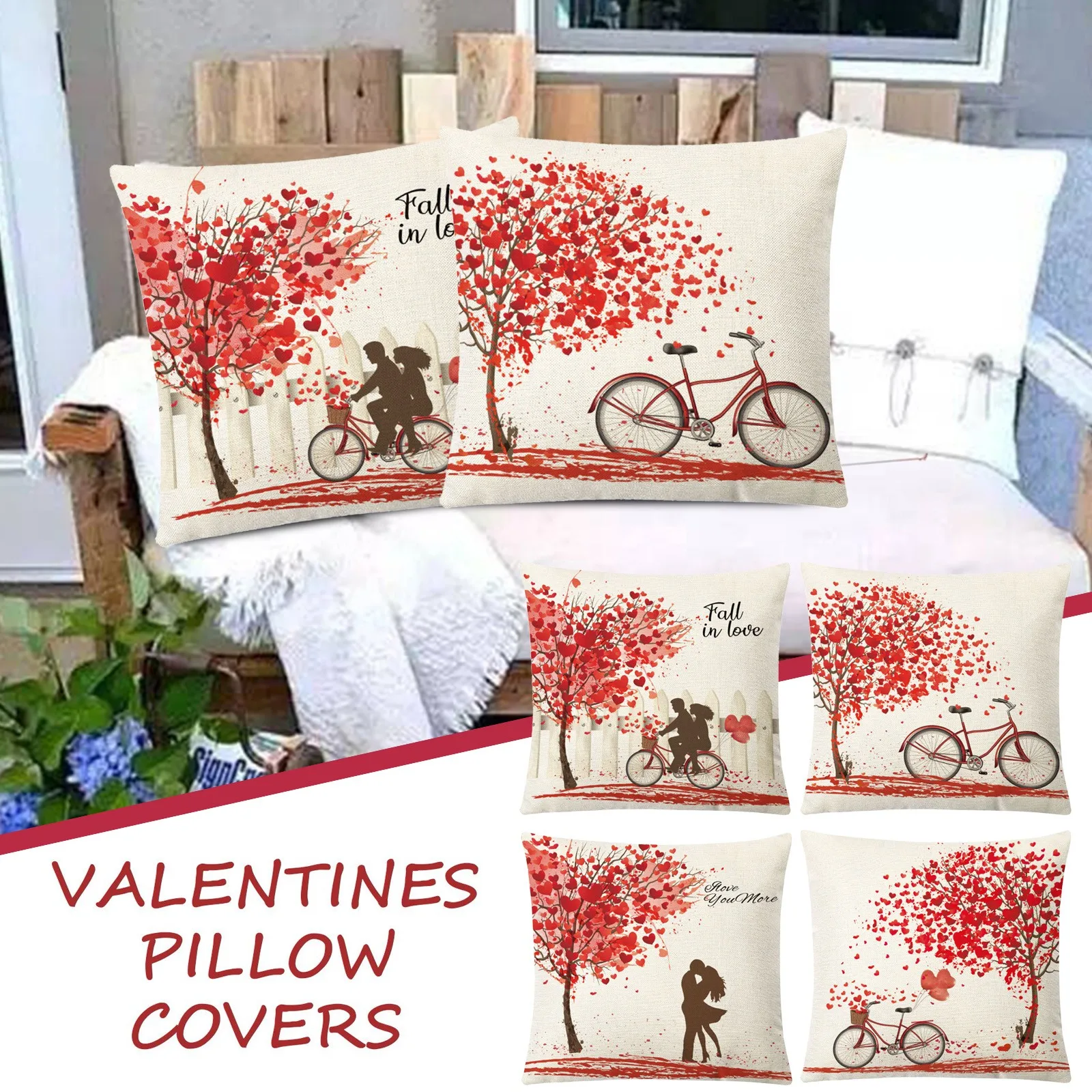Наволочки с принтом Love Tree День Святого Валентина Наволочка на талию свадебная