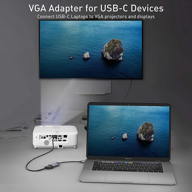 Кабель-адаптер с разъемом типа C для женщин VGA USBC USB 3 1-VGA адаптер MacBook Pro Air 2019 Chromebook