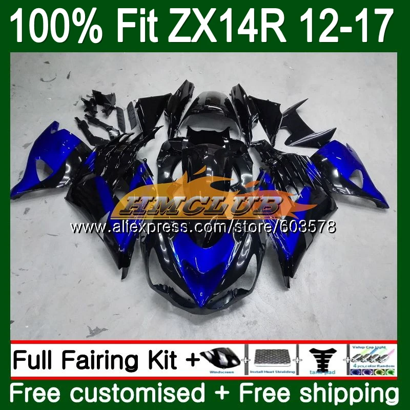

Инъекция для KAWASAKI ZX-14R ZX14R 12 13 14 15 16 17 115CL.17 ZZR1400 ZX 14R 2012 2013 2014 2015 2016 2017 обтекатель синий черный