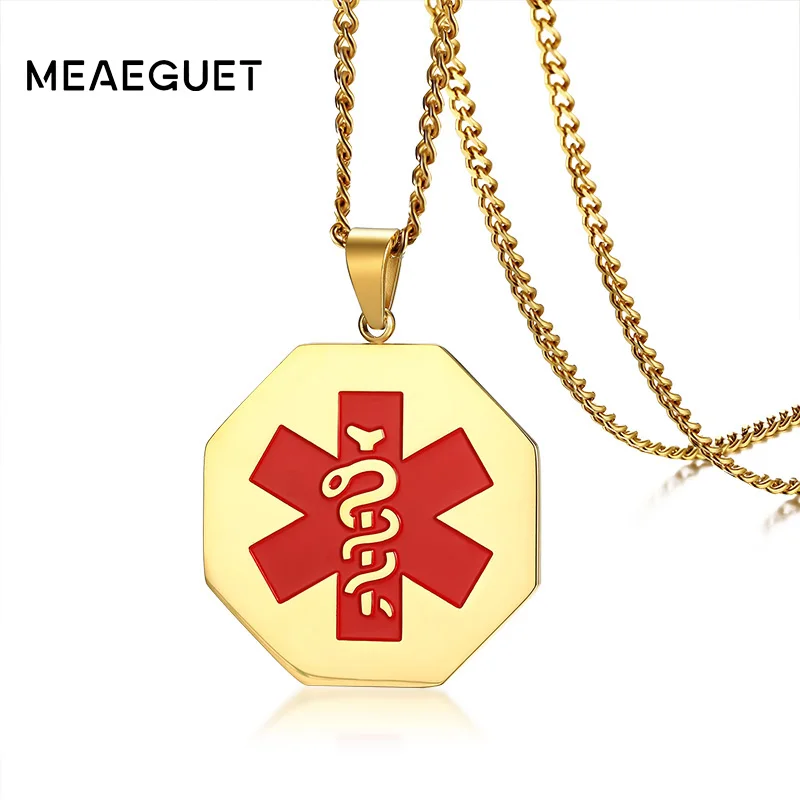 Meaeguet Бесплатный лазер и гравировка Медицинский Кулон с сигналом тревоги