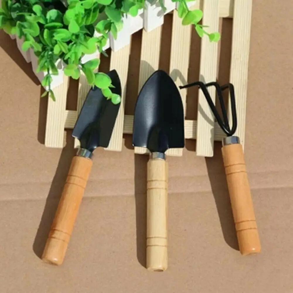 3 шт./компл. Мини садовые инструменты лопата для растений с деревянной ручкой