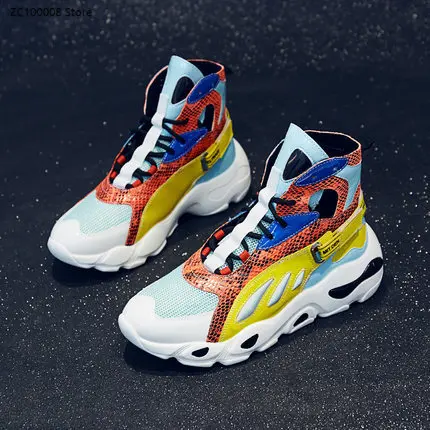 Новинка 2020 женские кроссовки Модная рифленая сетка увеличенная мягкая женская