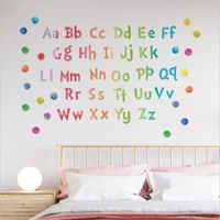 1pcs wave dot upper and lower case english alphabet wall stickers for kindergarten childrens room self adhesive wallpaper