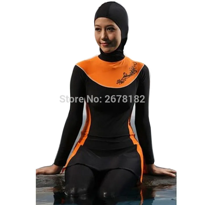 Пуш-ап с длинным рукавом размера плюс мусульманская одежда для плавания скромная