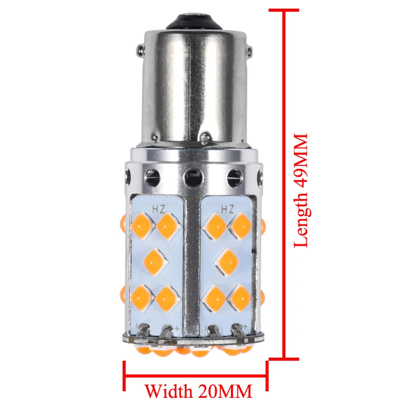 Светодиодная лампа T20 7440 WY21W 2 шт. 1156 BAU15S PY21W BA15S P21W оранжевая янтарная 6000 К