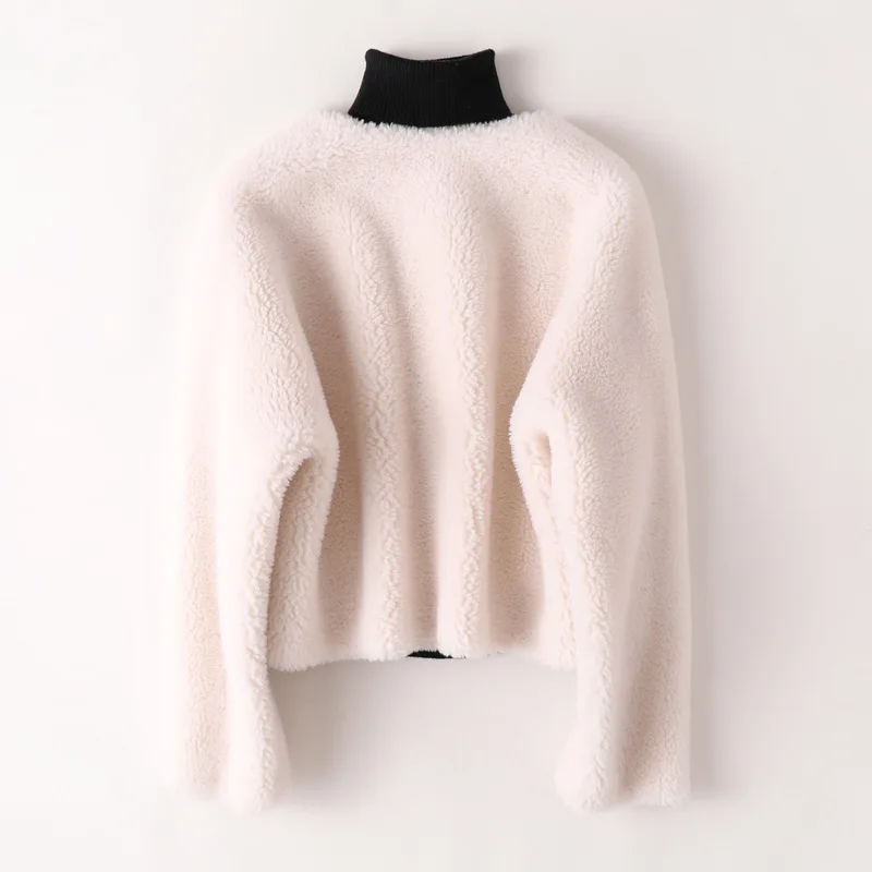 Пальто из овечьей шерсти женская верхняя одежда осенне-зимняя Свободная куртка с