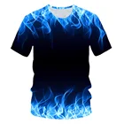 Голубая, красная, цветная, огненная, баскетбольная, креативная Футболка с принтом для женщин, мужчин, девочек, Повседневная футболка, крутая одежда на день рождения