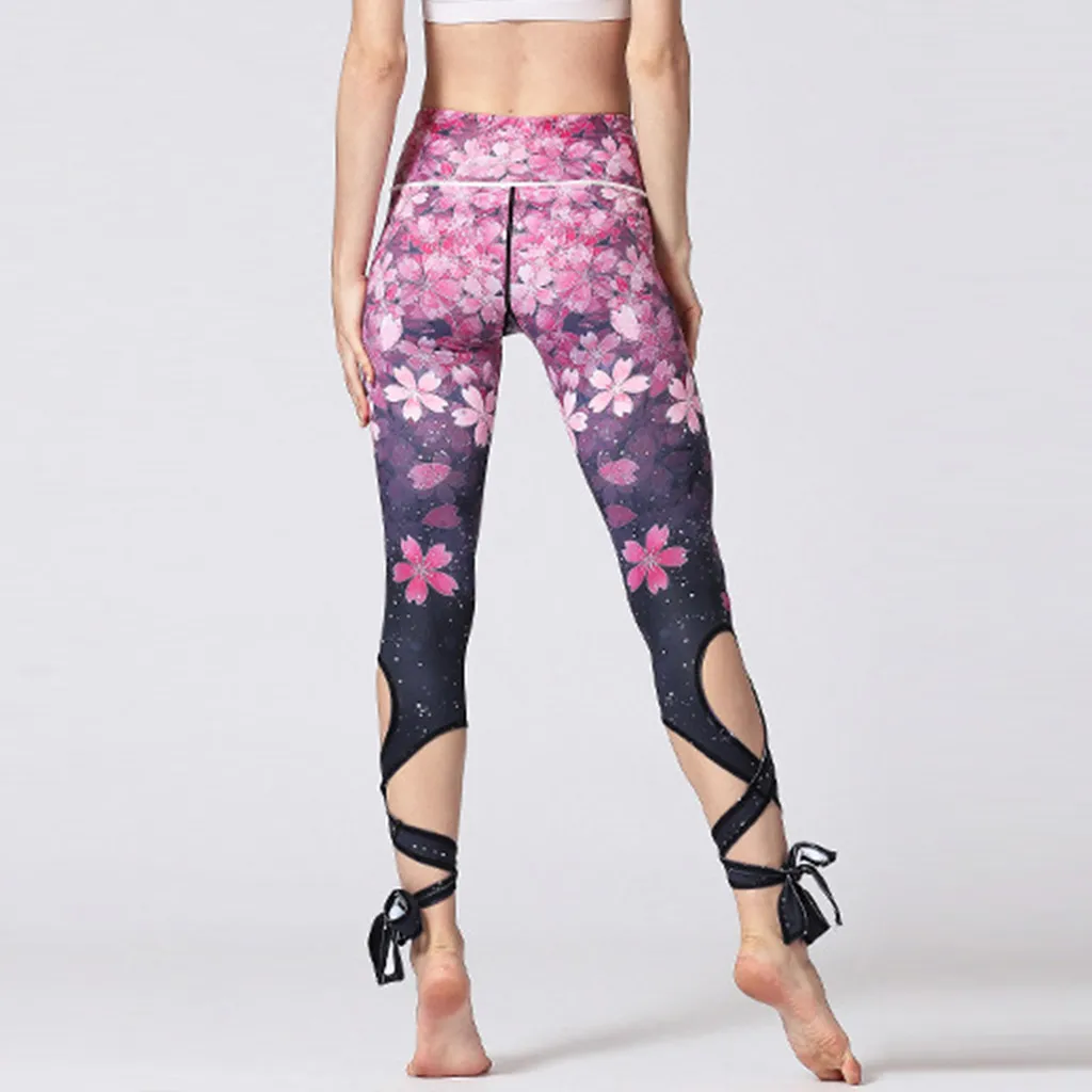 Женские эластичные штаны для бега с высокой талией и шнуровкой облегающая Фитнес