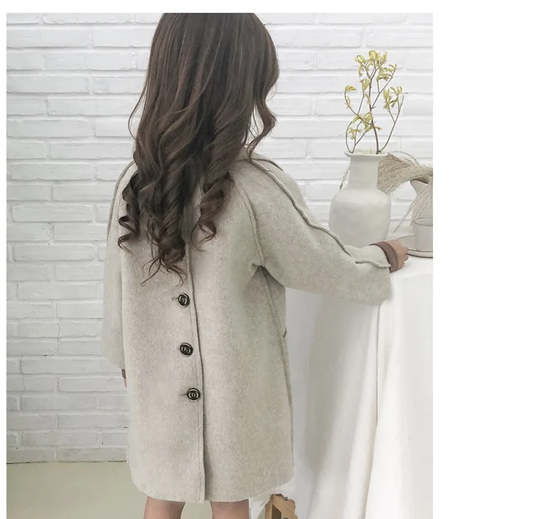 Детская одежда эксклюзивная куртка новинка плотное шерстяное однотонное пальто